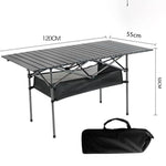 Portable Aluminum Roll-up Table with Mesh Storage Bag