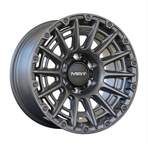 Set of Four Wheel Rims Dark Matte Tint Silver F1907 MAT OFFROAD