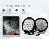 1 7 Inch 105W Round driving light with standard harness wire ALO-R-5-C10D (Pair)