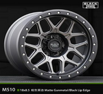 Set of 4 Wheel Rims Black Mud M510 Black Lip Edge