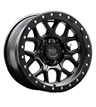Set of 4 Wheel Rims Black Mud M510