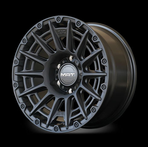 Set of Four Wheel Rims Dark Matte Tint Silver F1907 MAT OFFROAD ...