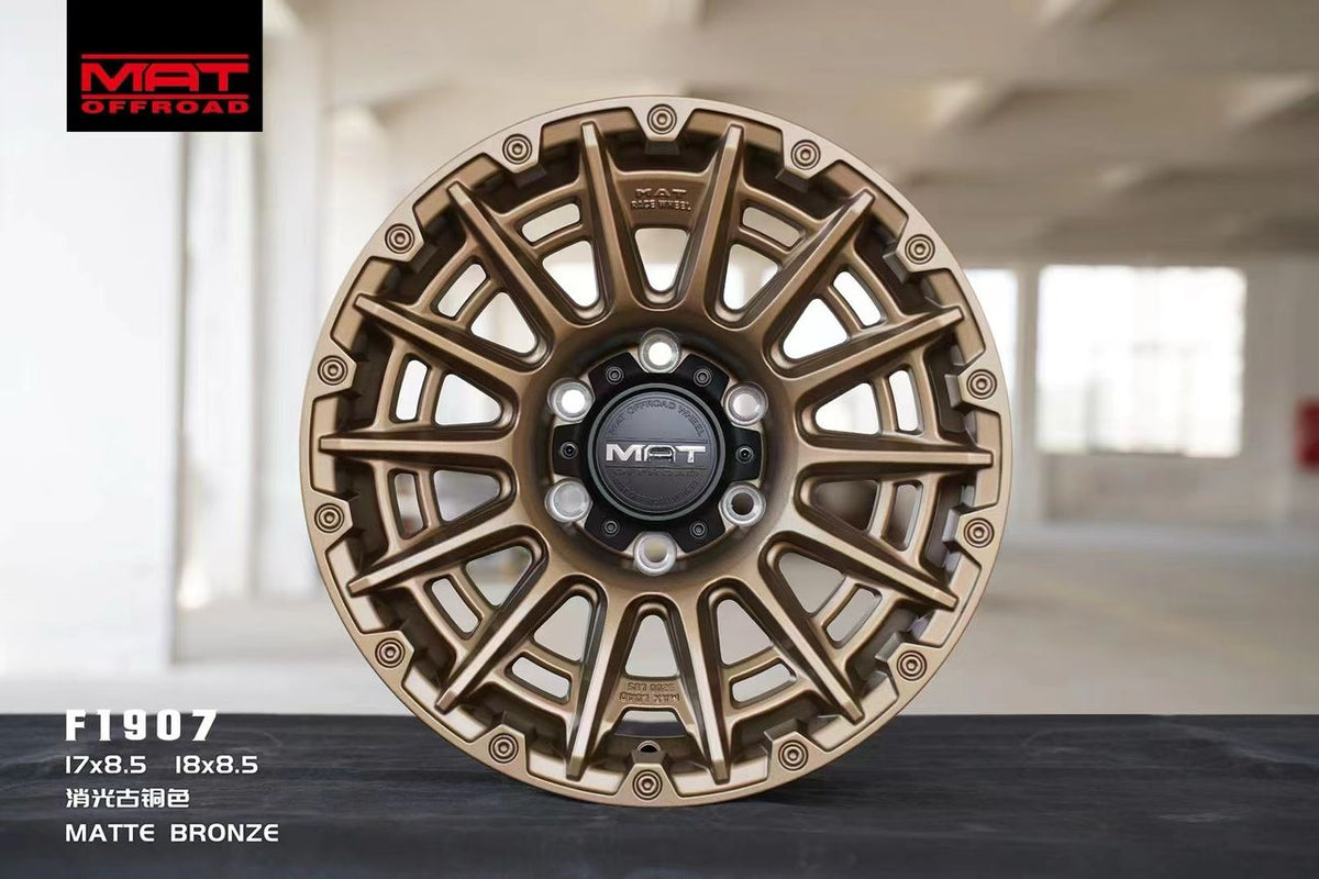 Set of Four Wheel Rims Dark Matte Tint Silver F1907 MAT OFFROAD ...