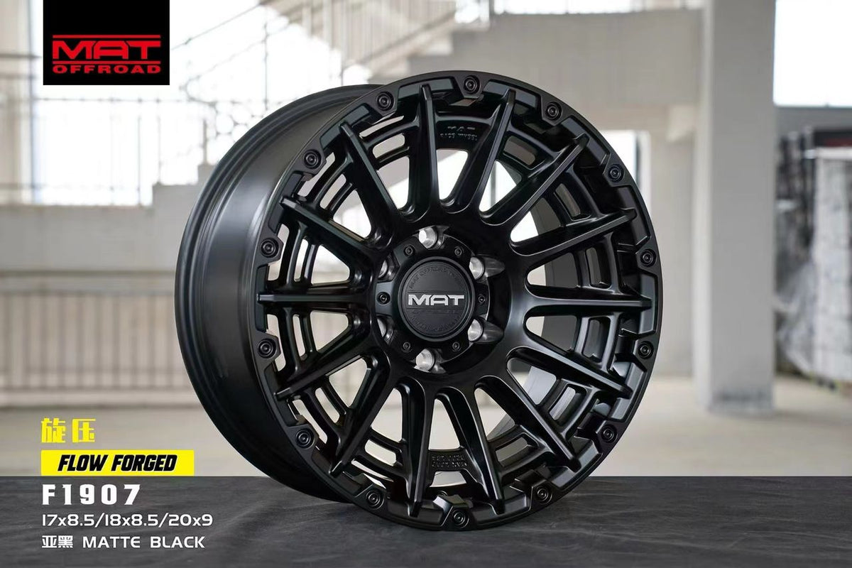 Set of Four Wheel Rims Dark Matte Tint Gold F1907 MAT OFFROAD ...