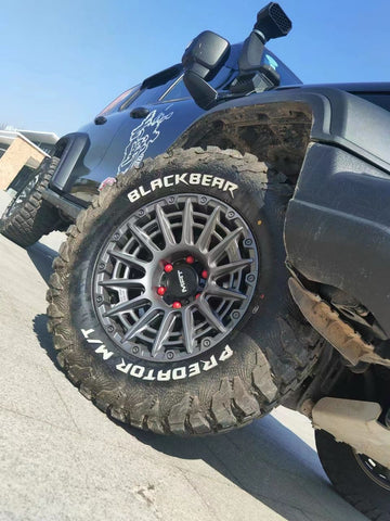 Set of Four Wheel Rims Dark Matte Tint Silver F1907 MAT OFFROAD ...