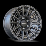 Set of Four Wheel Rims Dark Matte Tint Silver F1907 MAT OFFROAD Abidjan Garage 4x4offroadci